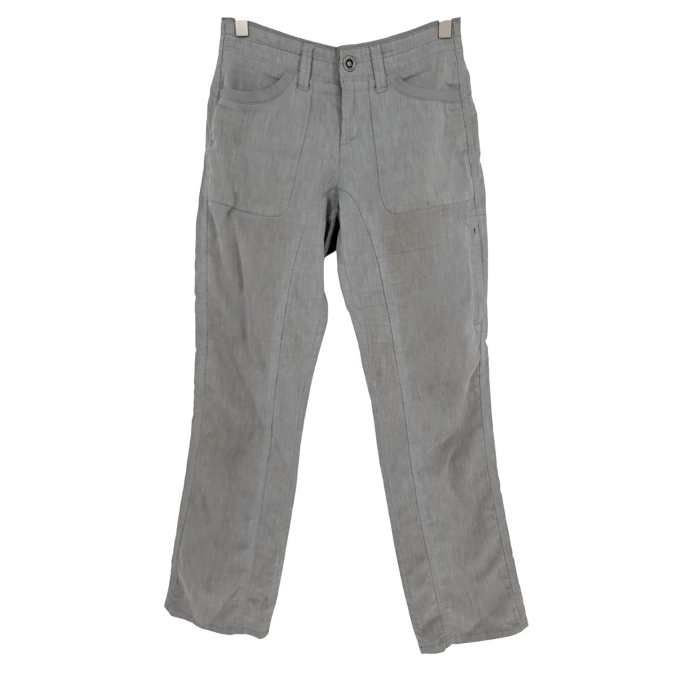 KUHL Hiking Pants Womens‎ 0 Short Gray Cotton Linen Blend Utility Gorpcore Hike